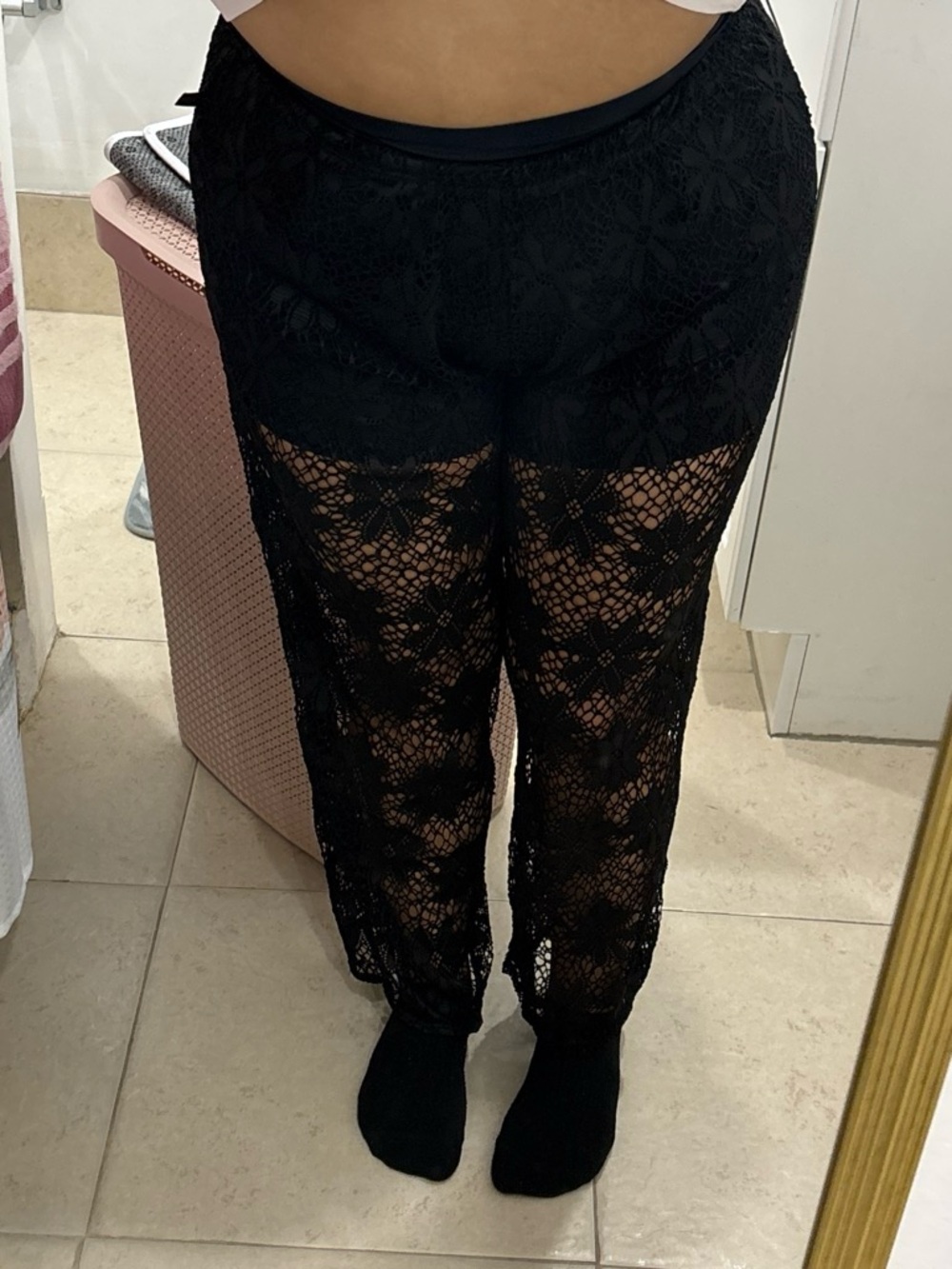Black Lace Beach Pants